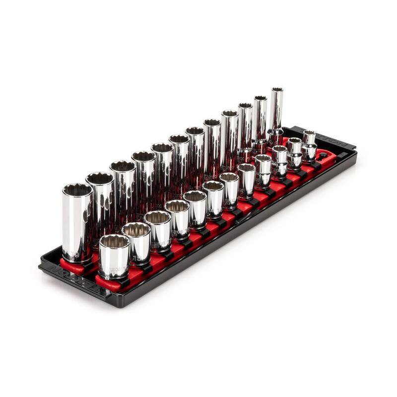 Juego de sockets de 3/8 de pulgada con rieles (8 mm-19 mm) (24 piezas) - SHD91216