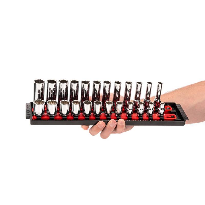 Juego de sockets de 3/8 de pulgada con rieles (8 mm-19 mm) (24 piezas) - SHD91216