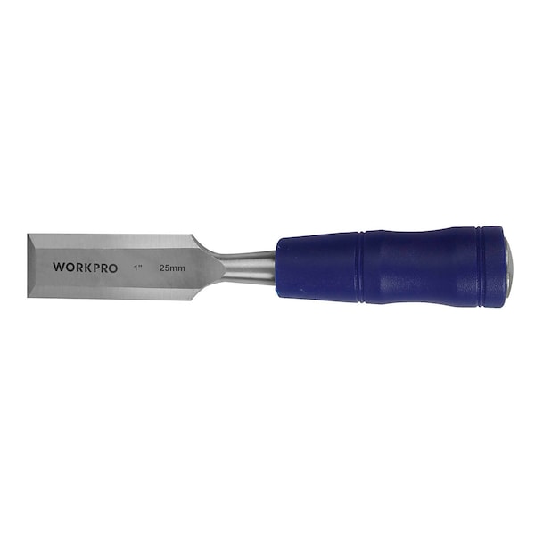 Prime-Line WORKPRO Wood Chisel, 1 in. Wide Blade, Hardened and Tempered Steel, Steel Caps, Blade Guards - W043003