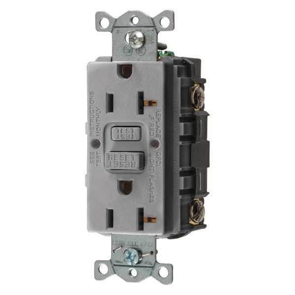 Receptáculo GFCI Hubbell Wiring Device-Kellems, 20A, 125VAC, 5-20R, Gris - GFR20GRY