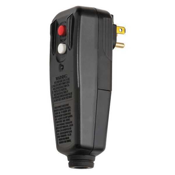 Power First Plug-In GFCI, Blk, 15A, 5-15P, Rainprf, 125V - 11X424