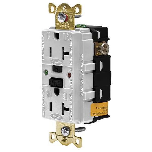 Receptáculo GFCI Hubbell Wiring Device-Kellems, 20A, 125VAC, 5-20R, Blanco - GFSG5362W