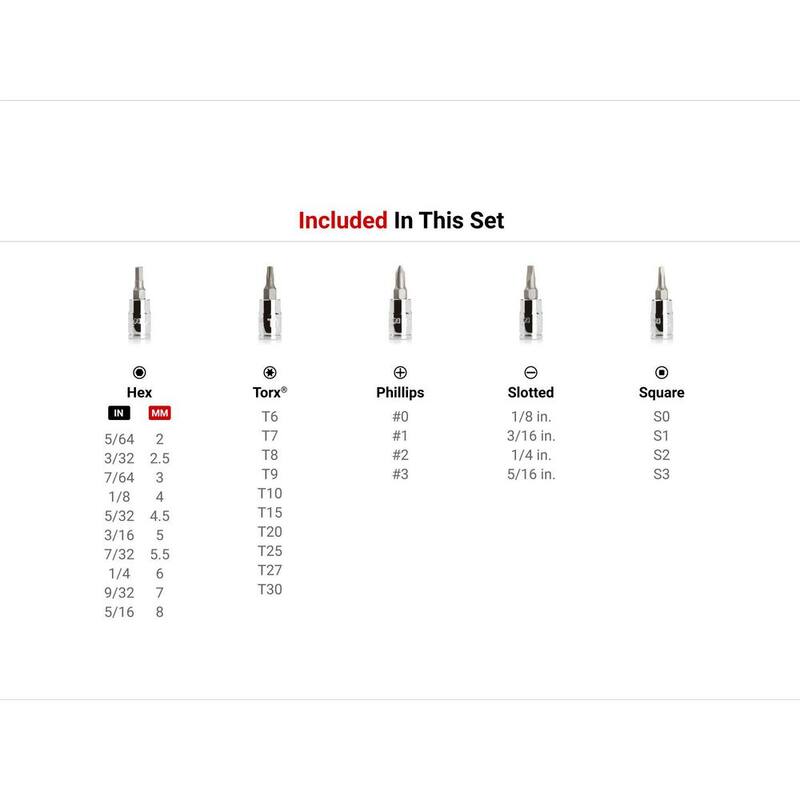 Juego de dados para puntas Hexagonales, Torx, Phillips y Ranuradas de 1/2 pulgadas TEKTON (52 piezas) - SHB92302