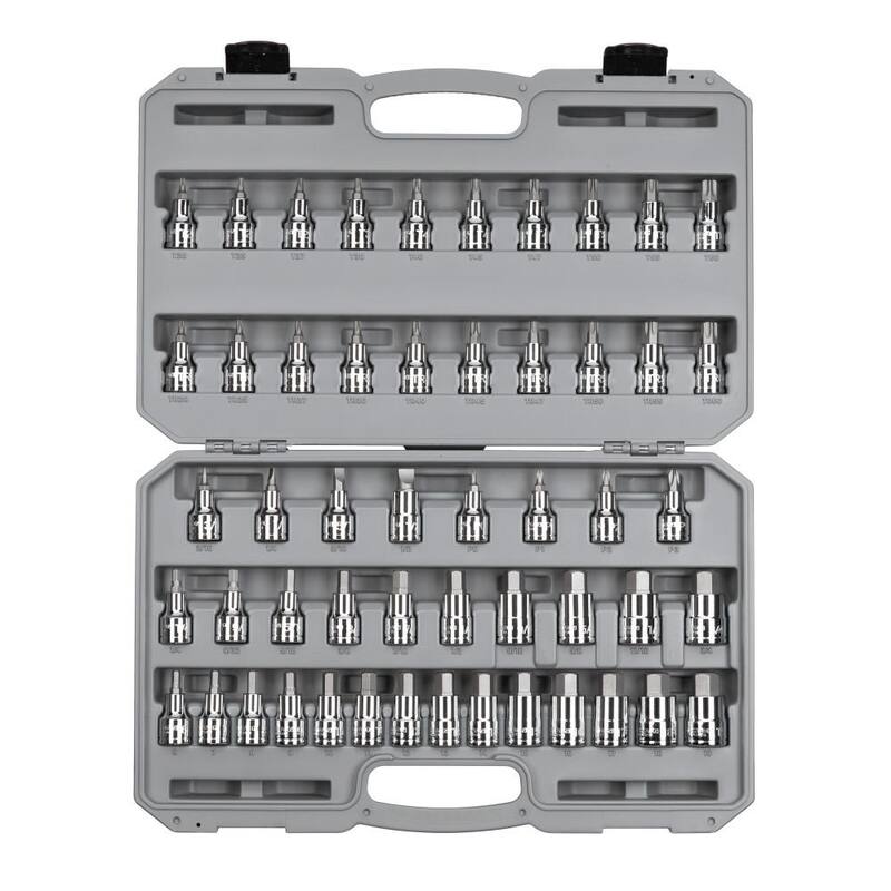 Juego de dados para puntas Hexagonales, Torx, Phillips y Ranuradas de 1/2 pulgadas TEKTON (52 piezas) - SHB92302