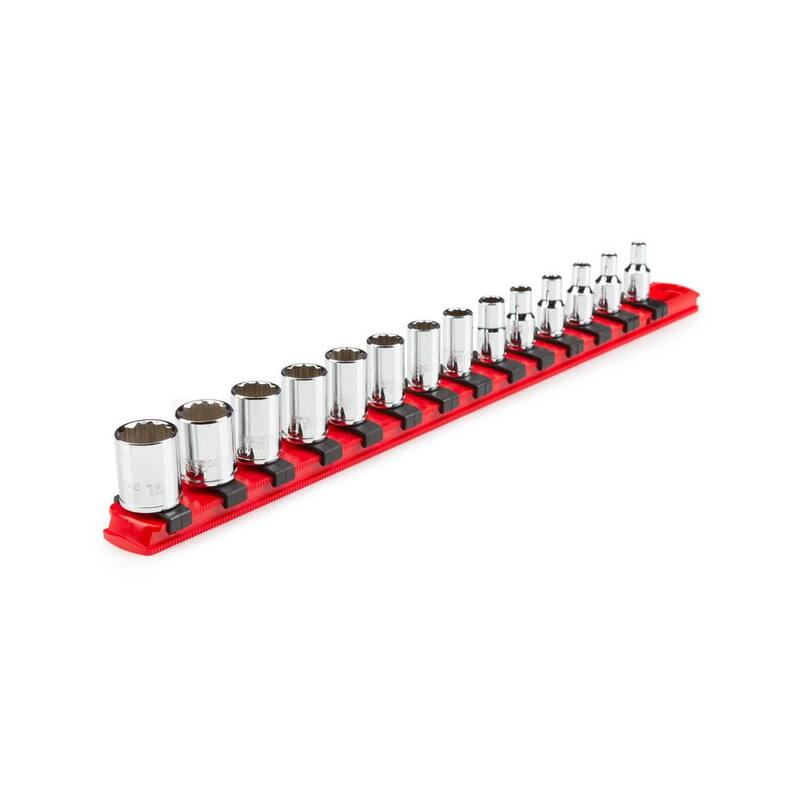Juego de dados de 12 puntos de 1/4 de pulgada de TEKTON, (14 piezas) (4-15 mm) - SHD90112