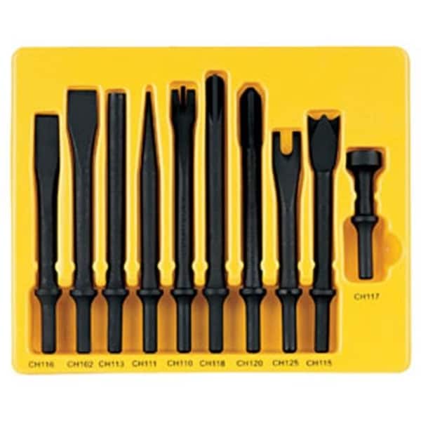 Grey Pneumatic Grey Pneumatic CS110 10 Pc. General Service Chisel Set - 0.401 Shank - GRY-CS110
