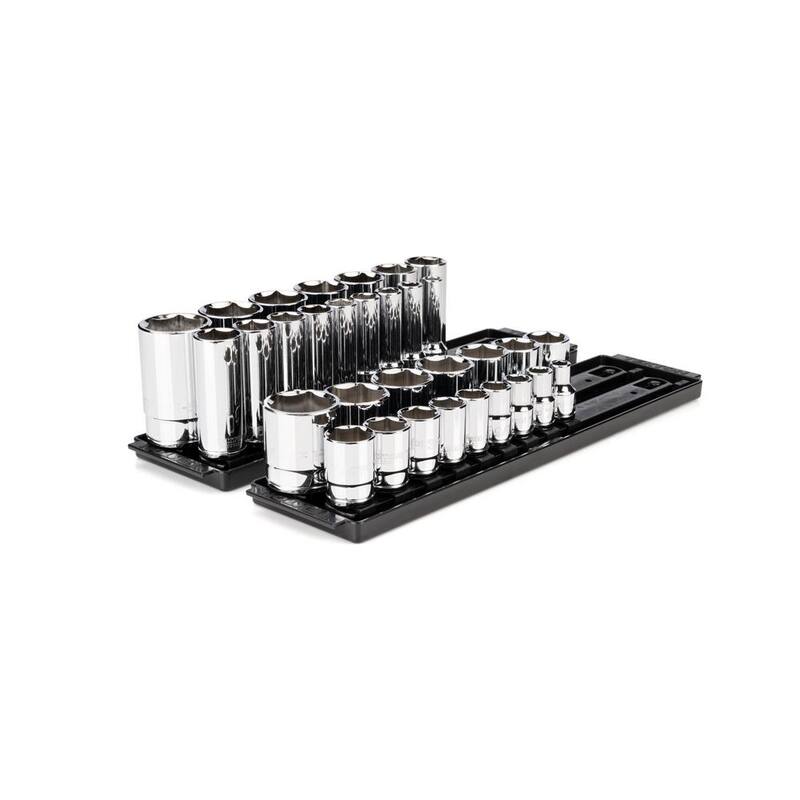 Juego de dados de 1/2 pulg. de TEKTON con carriles (3/8 pulg. - 1-5/16 pulg.) (32 piezas) - SHD92205
