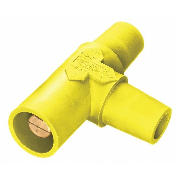 Derivador en T de Hubbell Wiring Device-Kellems, amarillo, hembra-hembra-macho - HBLTY