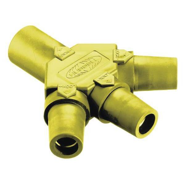 Hubbell Wiring Device-Kellems Triple Conector, Macho-Hembra-Hembra-Hembra - HBLM3FY