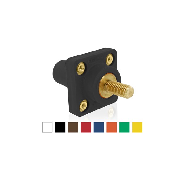 Ensamble de conector eléctrico Leviton 16 Series Fml Recep 1.125 Stud Negro - 16R26-1UE