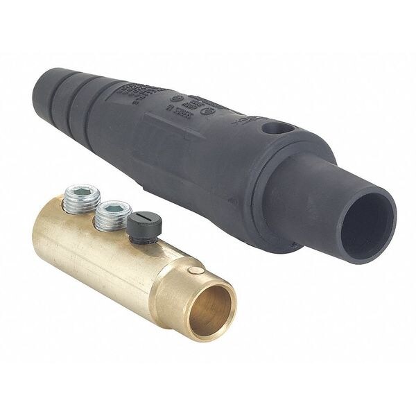 Leviton Male Connctr, Blk, Taper Nse, Dble Set Scrw - 16D24-UE