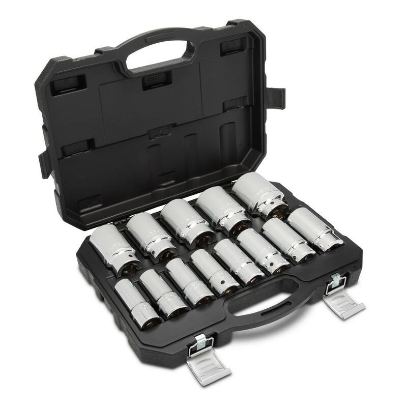 Juego de dados profundos métricos de 6 puntos de 3/4 de pulgada de GEARWRENCH (13 piezas) - 80847