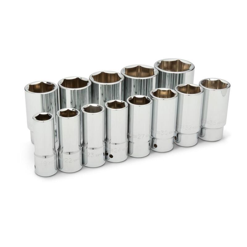 Juego de dados profundos métricos de 6 puntos de 3/4 de pulgada de GEARWRENCH (13 piezas) - 80847