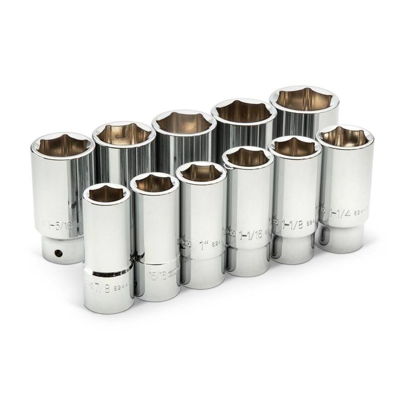 Set de 11 piezas de dados profundos de 6 puntos SAE de 3/4 de pulgada de  Gearwrench - 80846