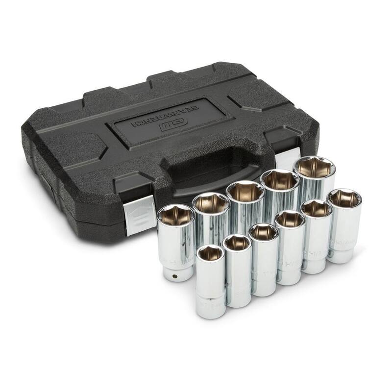 Set de 11 piezas de dados profundos de 6 puntos SAE de 3/4 de pulgada de  Gearwrench - 80846