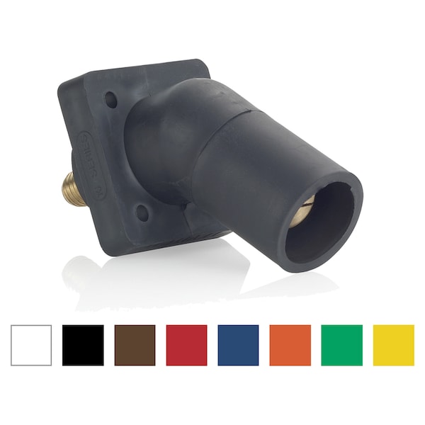 Leviton Angled Receptacle, Blk, Male, 3R, 4X, 12K - 16R29-UE