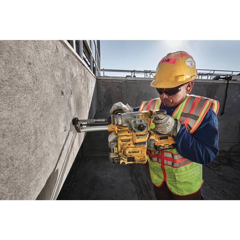 DEWALT 20V MAX XR Martillo rotativo SDS Plus en forma de L con extractor de polvo y (2) baterías 20V 6.0Ah - DCH293R2DH