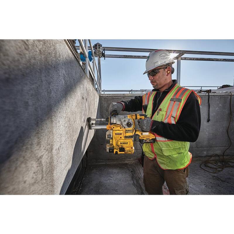 DEWALT 20V MAX XR Martillo rotativo SDS Plus en forma de L con extractor de polvo y (2) baterías 20V 6.0Ah - DCH293R2DH