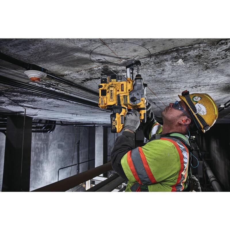 DEWALT 20V MAX XR Martillo rotativo SDS Plus en forma de L con extractor de polvo y (2) baterías 20V 6.0Ah - DCH293R2DH