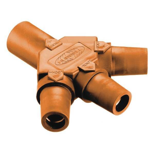Conector triple Hubbell Wiring Device-Kellems, macho-hembra-hembra-hembra - HBLM3FO