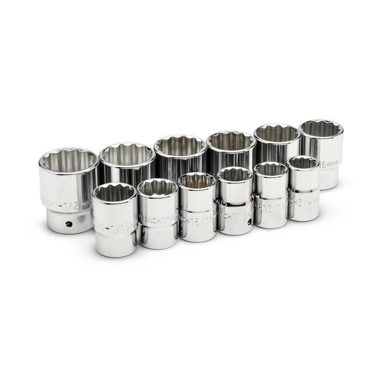 Juego de dados estándar GEARWRENCH de 3/4 pulgadas de 12 puntos (12 piezas) - 80842