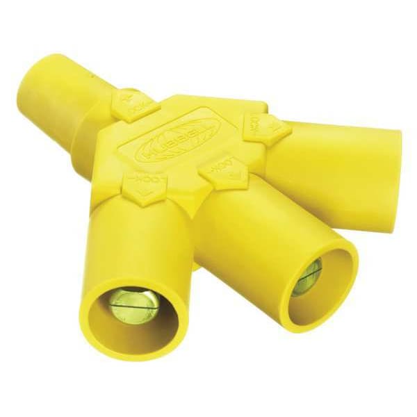 Conector triple Hubbell Wiring Device-Kellems, 600VCA/250VCD, amarillo - HBLF3MY