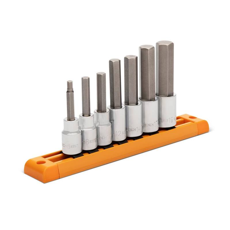 Juego de llaves de vaso hexagonales métricas de longitud media de 1/2 pulgada de GEARWRENCH (7 piezas) - 82586