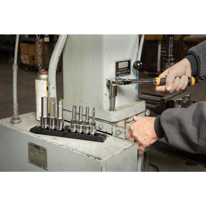 Juego de 8 llaves de vaso hexagonales de longitud media para unidad de 1/2 pulgadas en medidas estándar SAE de GEARWRENCH - 82585