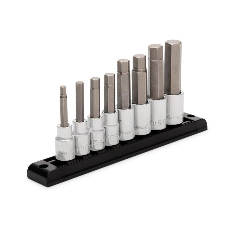 Juego de 8 llaves de vaso hexagonales de longitud media para unidad de 1/2 pulgadas en medidas estándar SAE de GEARWRENCH - 82585