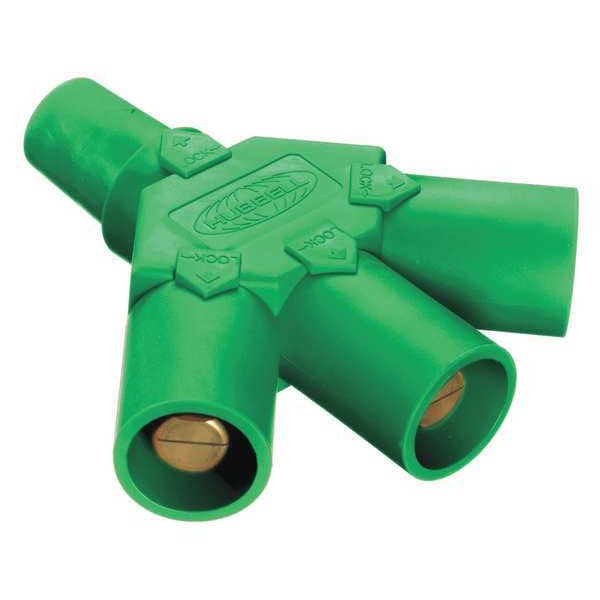 Conector Triple Hubbell Wiring Device-Kellems, 600VCA/250VCC, Verde, Cónico - HBLF3MGN