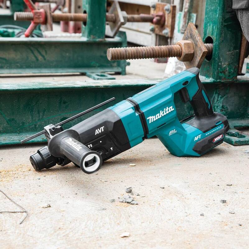 Martillo rotativo sin escobillas inalámbrico Makita 40V max XGT de 1-1/8 pulgadas (empuñadura en D), AFT, Capacidad AWS (Herramienta solamente) - GRH07Z