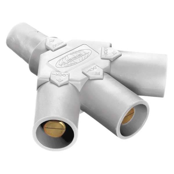 Conector Triple Hubbell Wiring Device-Kellems, 600VCA/250VCC, Blanco, Cónico - HBLF3MW