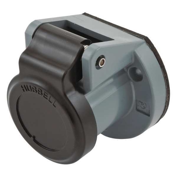Conector de una sola polo con cubierta para clima, color negro - HBL15NCBK