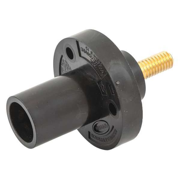Receptáculo macho de un solo pin, negro, cónico - HBL15MRSBK