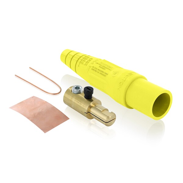 Ensamble de conector eléctrico Leviton serie 16 Macho 2 0 - 4 0 Amarillo - 16D23-UY