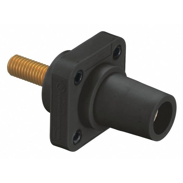 Hubbell Wiring Device-Kellems Receptacle, Blk, Female, Stud, Taper Nose - HBLFRSCBK