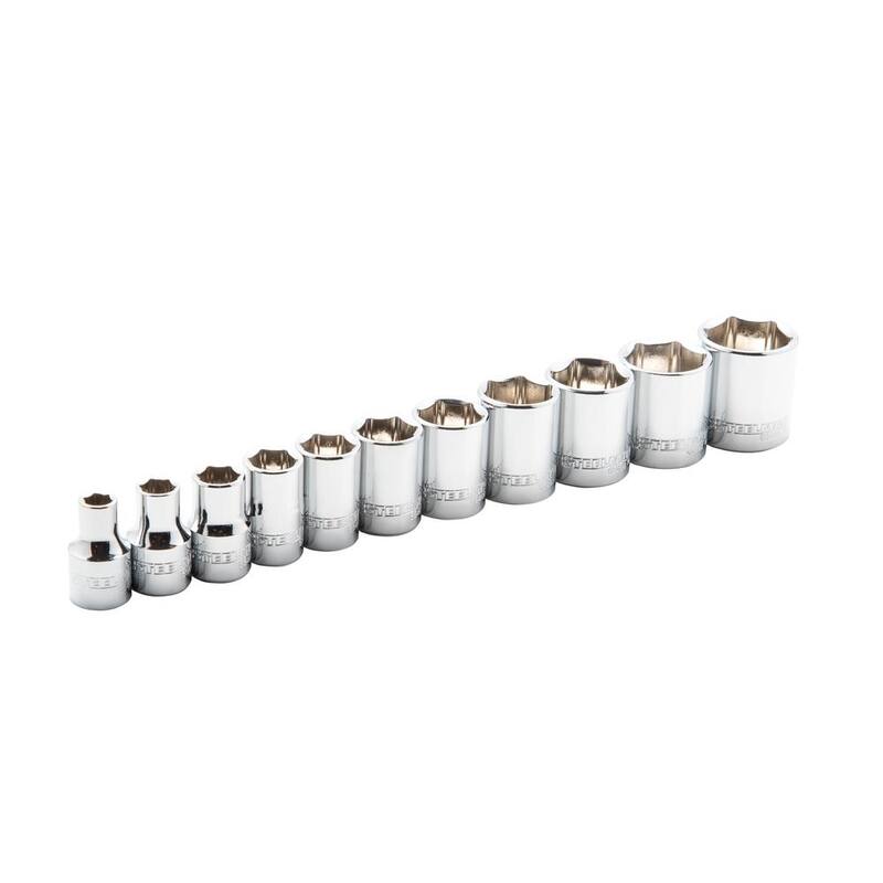 Juego de dados de acero de 3/8 pulg. impulso SAE de 6 puntos (11 piezas) - 55457