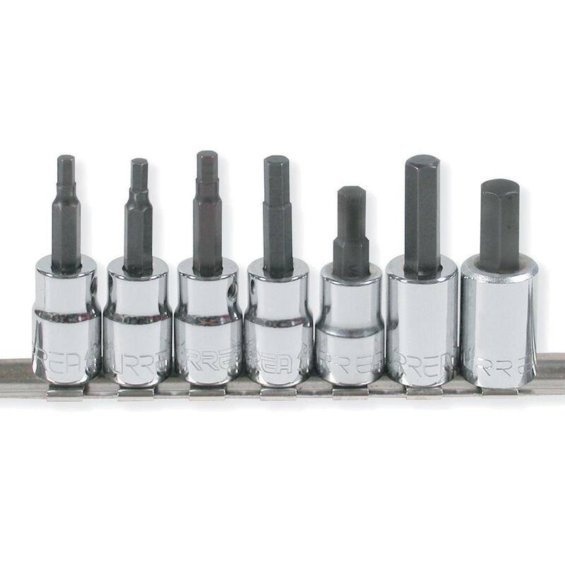 Set de puntas hexagonales URREA de 3/8 pulgadas con accionamiento de 1/8 a 3/8 pulgadas (7 piezas) - 49907