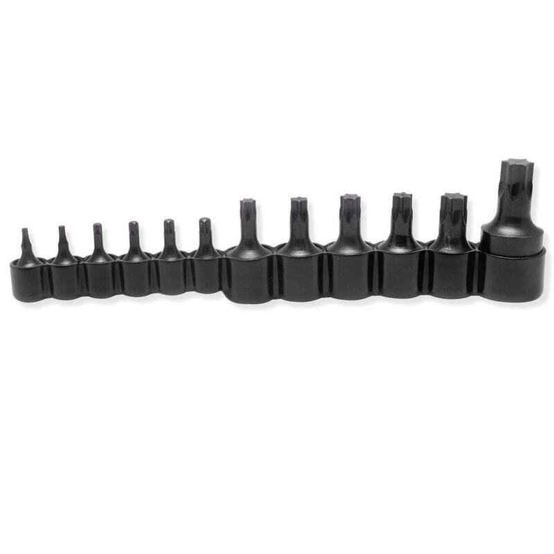 URREA Juego de 12 piezas de puntas tipo Torx de 1/4 in., 1/2 in. y 3/8 in. de  T10 a T60 (475254W)