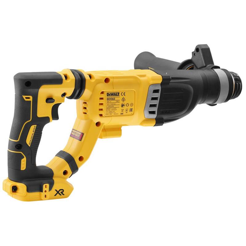 Martillo rotativo SDS Plus D-Handle inalámbrico sin escobillas DEWALT 20V MAX de 1-1/8 pulgadas para concreto y albañilería (solo herramienta) - DCH263B