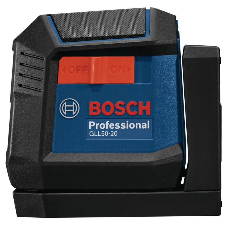 Nivel láser de líneas cruzadas autonivelante de doble potencia y 50 pies Bosch - GLL50-20 con rayo rojo de batería