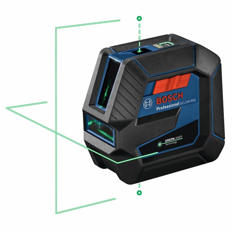 Nivel láser de combinación verde de 165 pies Bosch con tecnología VisiMax, montaje de ajuste fino y estuche rígido de transporte - GCL100-40G.