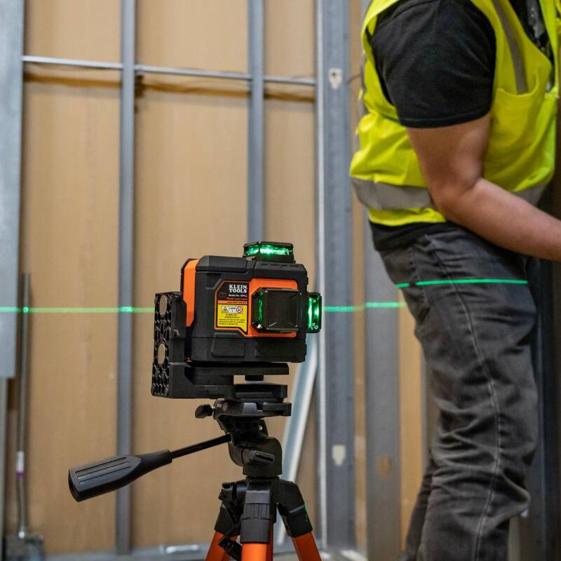 Nivel láser plano recargable autonivelante verde de Klein Tools con estuche de transporte resistente- 93PLL