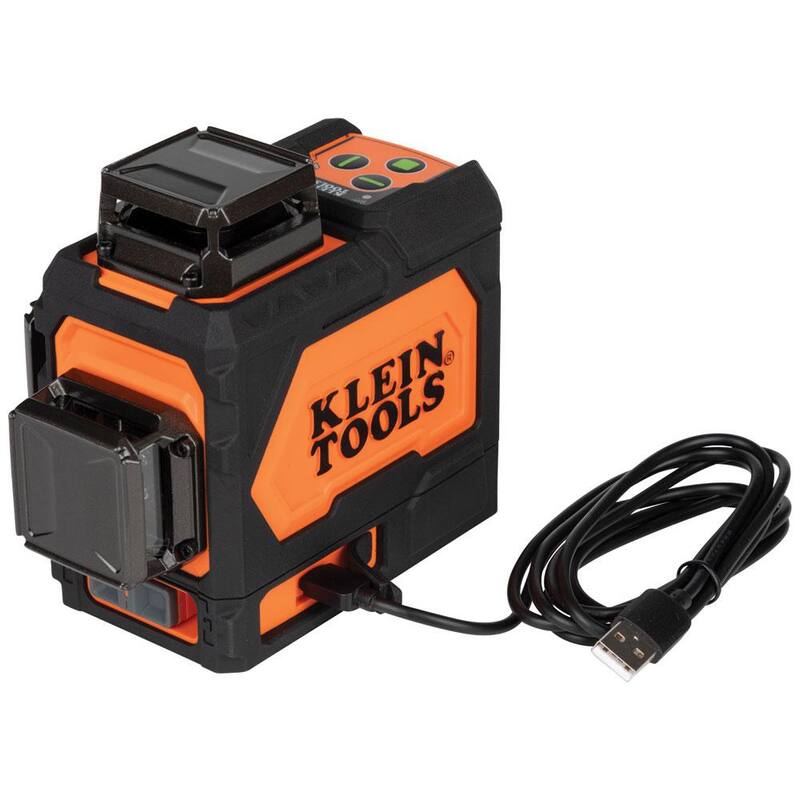 Nivel láser plano recargable autonivelante verde de Klein Tools con estuche de transporte resistente- 93PLL