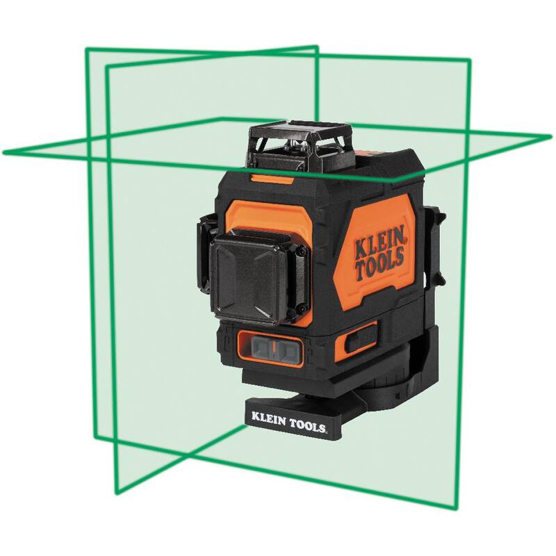 Nivel láser plano recargable autonivelante verde de Klein Tools con estuche de transporte resistente- 93PLL