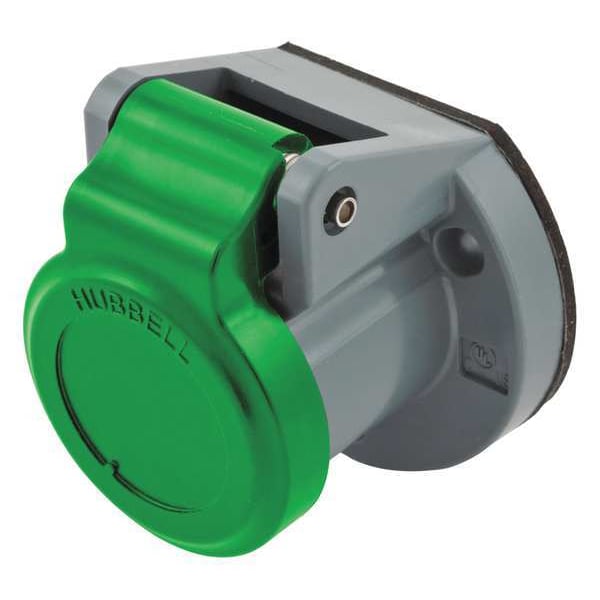 Conector de polo sencillo Hubbell Wiring Device-Kellems con cubierta para clima, verde - HBL15NCGN