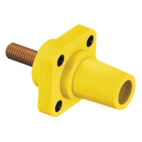 Receptáculo Hubbell Wiring Device-Kellems, Amarillo, Hembra, Perno, Nariz Cónica - HBLFRSCY