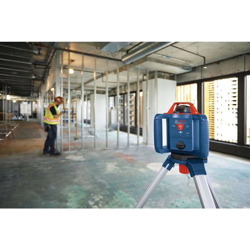 Nivel láser rotativo Bosch de 800 pies con autonivelación kit completo con estuche resistente de transporte. Reconstruido de fábrica - GRL800-20HVK-RT.