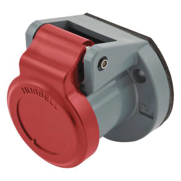 Conector de polo único Hubbell Wiring Device-Kellems, cubierta de clima, rojo - HBL15NCR