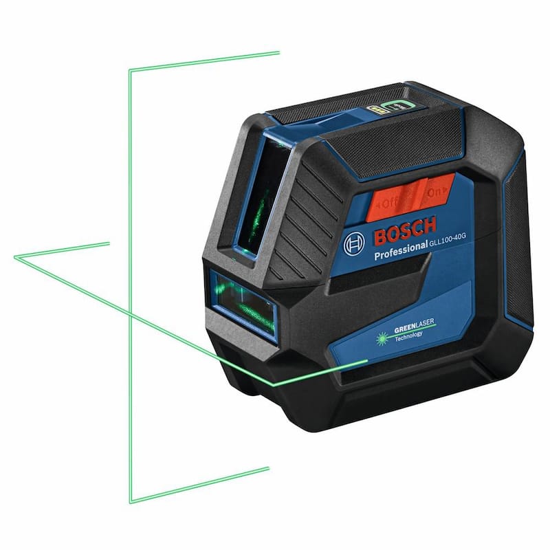 Nivel láser verde de 100 pies con tecnología VisiMax, auto nivelante, montaje en L ajustable y estuche rígido - GLL100-40G